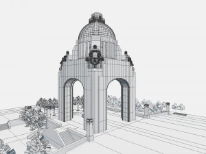 Mexican monument - monument to the revolution 3D Model