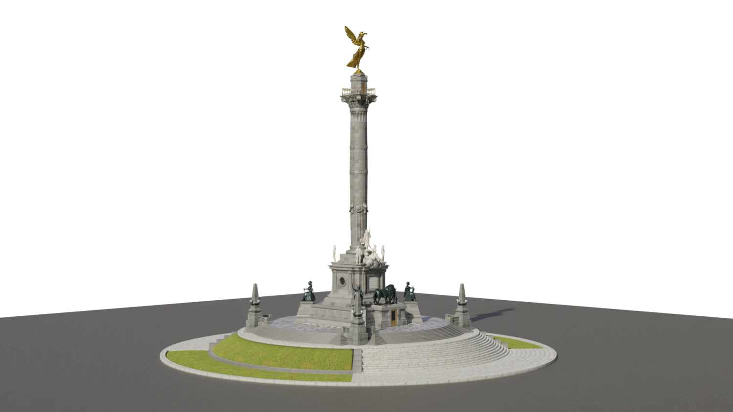 Mexican monument - angel of independence 3D Model .c4d .max .obj .3ds .fbx .stl .blend