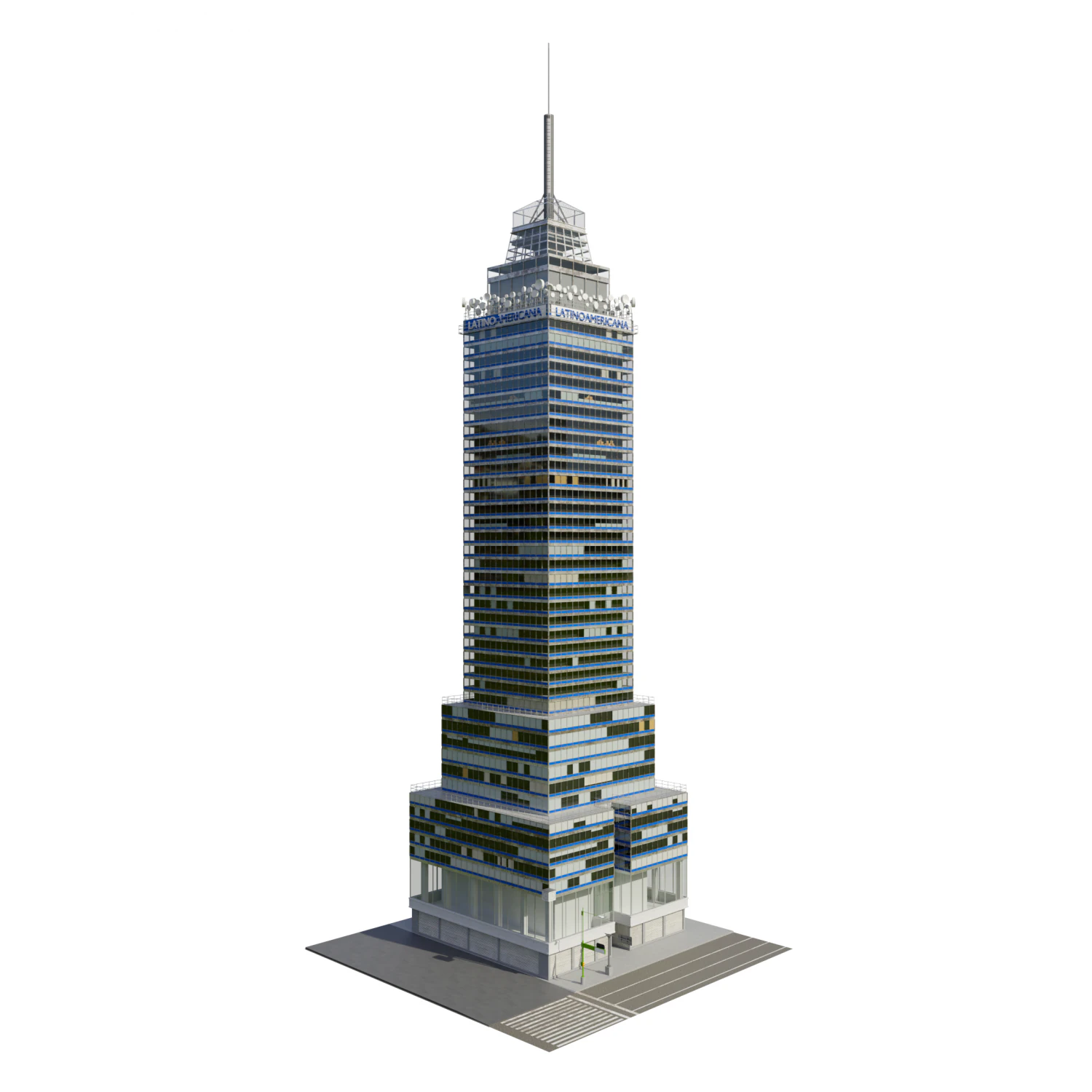 mexican landmark - latinamerican tower 3D Model .c4d .max .obj .3ds .fbx .stl .blend 