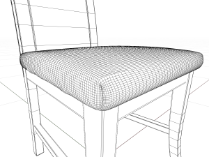 curved dining chair Model 3D
