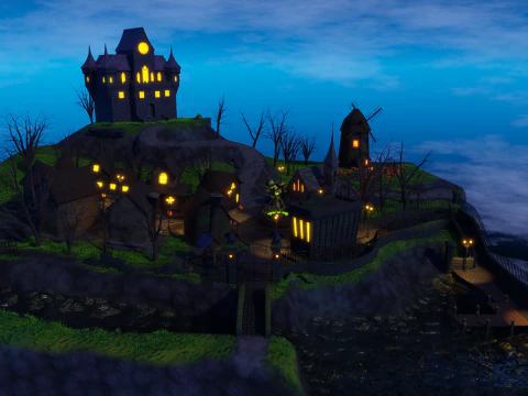 Halloween Town 3D Model