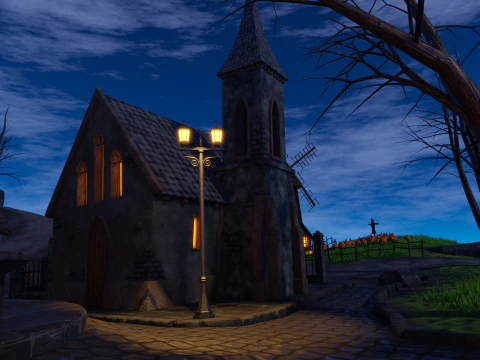 Halloween Town 3D Model