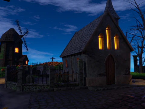Halloween Town 3D Model