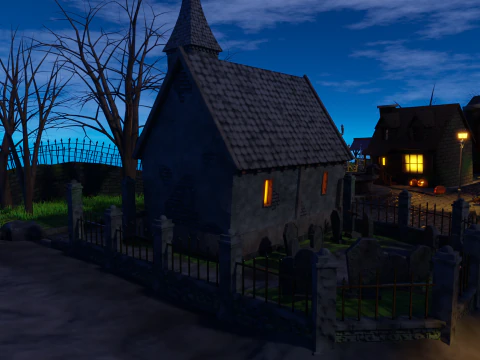 Halloween Town 3D Model