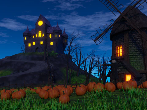 Halloween Town 3D Model