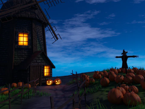Halloween Town 3D Model