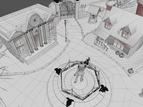 Halloween Town 3D Model