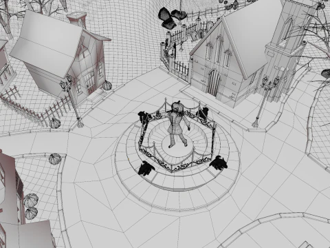 Halloween Town 3D Model