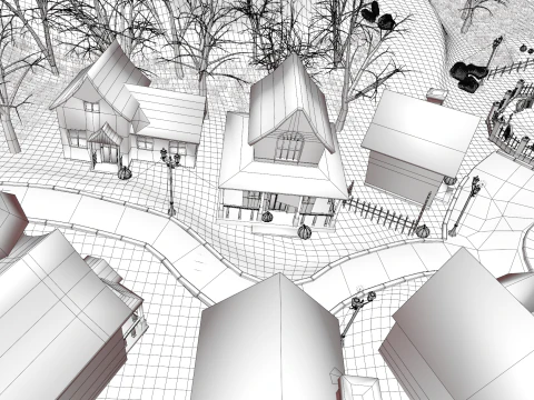Halloween Town 3D Model