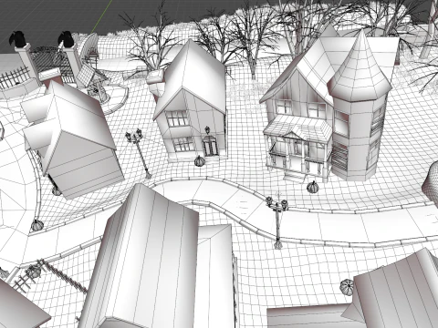 Halloween Town 3D Model