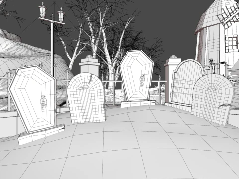 Halloween Town 3D Model