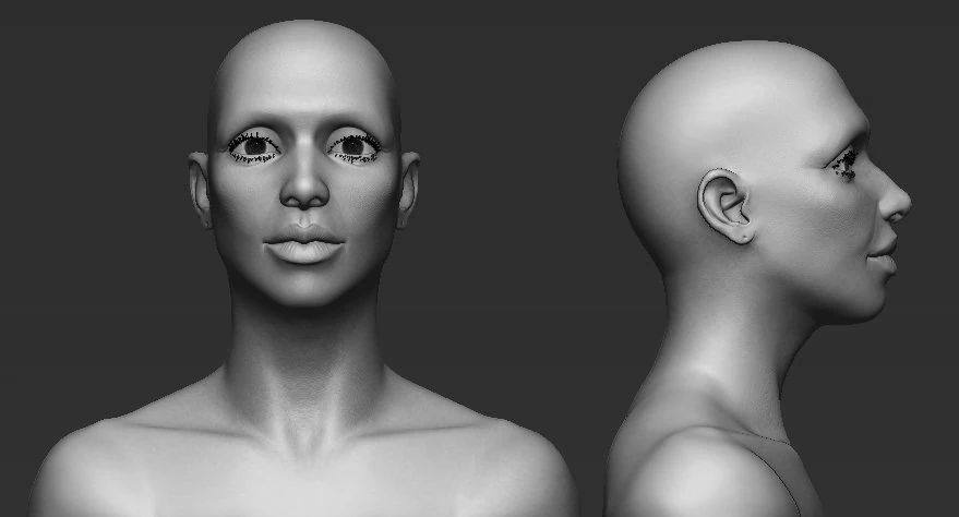 female head 3D Model .c4d .max .obj .3ds .fbx .stl .blend