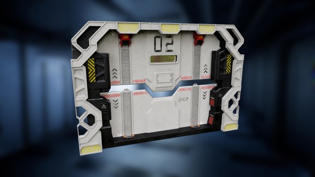 scifi spacebase door pbr low-poly Modelo 3D .c4d .max .obj .3ds .fbx .stl .blend 