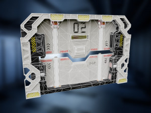 scifi spacebase door pbr low-poly Modelo 3D