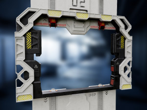 scifi spacebase door pbr low-poly Modelo 3D