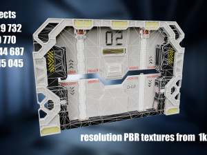 scifi spacebase door pbr low-poly Modelo 3D