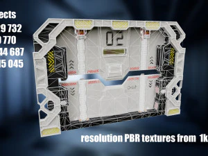 Scifi Spacebase Door PBR Low-poly 3D Model