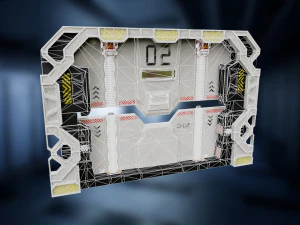 Scifi Spacebase Door PBR Low-poly 3D Model