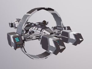 LOW-poly spaceship Sci-Fi Light missile Frigate Low-poly 3D Model