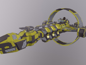 LOW-poly spaceship Sci-Fi Light missile Frigate Low-poly 3D Model
