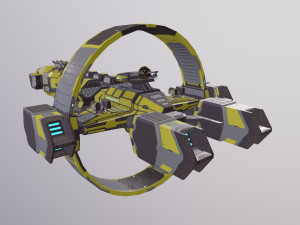 LOW-poly spaceship Sci-Fi Light missile Frigate Low-poly 3D Model