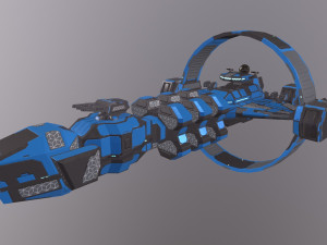 LOW-poly spaceship Sci-Fi Light missile Frigate Low-poly 3D Model
