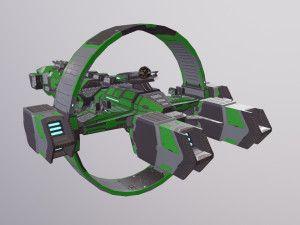LOW-poly spaceship Sci-Fi Light missile Frigate Low-poly 3D Model