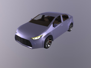 City Car sedan VR AR low-poly Cartoon with interior VR - AR - low-poly  3D Models