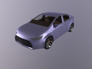 City Car sedan VR AR low-poly Cartoon with interior VR - AR - low-poly 3D 모델
