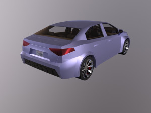 City Car sedan VR AR low-poly Cartoon with interior VR - AR - low-poly 3D 모델