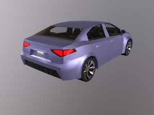 City Car sedan VR AR low-poly Cartoon with interior VR - AR - low-poly 3D 모델