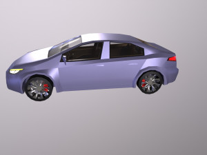 City Car sedan VR AR low-poly Cartoon with interior VR - AR - low-poly 3D 모델