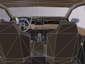 City Car sedan VR AR low-poly Cartoon with interior VR - AR - low-poly 3D 모델