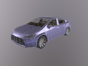City Car sedan VR AR low-poly Cartoon with interior VR - AR - low-poly 3D 모델