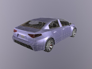 City Car sedan VR AR low-poly Cartoon with interior VR - AR - low-poly 3D 모델