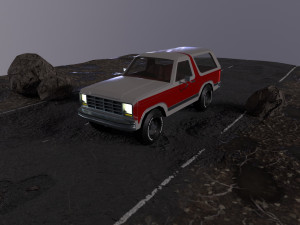 Low-poly SUV car with interior and exterior PBR Low-poly 3D Model