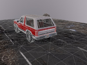 Low-poly SUV car with interior and exterior PBR Low-poly 3D Model
