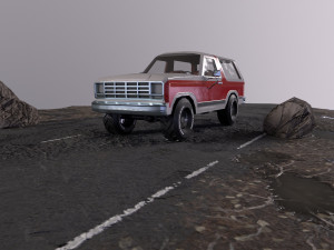 Low-poly SUV car with interior and exterior PBR Low-poly 3D Model