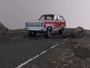 Low-poly SUV car with interior and exterior PBR Low-poly 3D Model