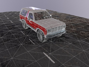 Low-poly SUV car with interior and exterior PBR Low-poly 3D Model