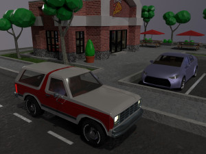 Low-poly 3D PBR set pizzeria City VR Low-poly 3D 模型