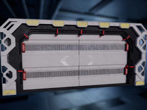 Scifi Space Door PBR VR AR low-poly Low-poly 3D Модель