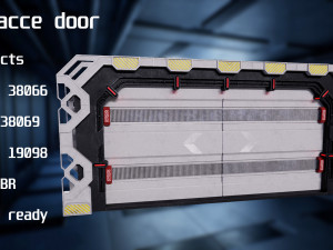 Scifi Space Door PBR VR AR low-poly Low-poly Modello 3D