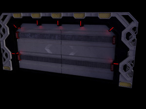 Scifi Space Door PBR VR AR low-poly Low-poly Modello 3D