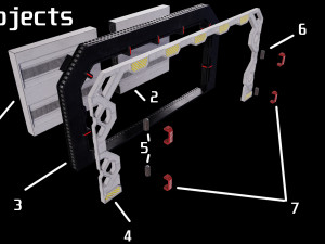 Scifi Space Door PBR VR AR low-poly Low-poly Modello 3D