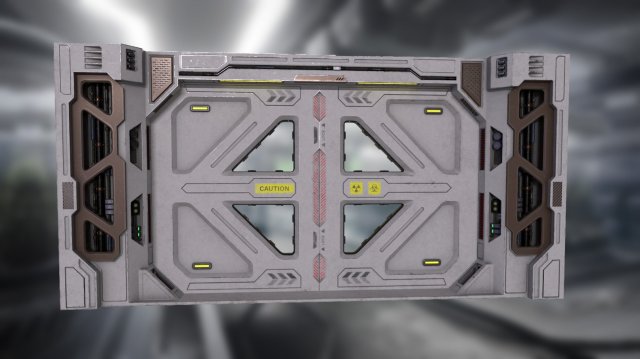 Scifi Laboratory moonbase Door VR low-poly 3D-Modell .c4d .max .obj .3ds .fbx .stl .blend 