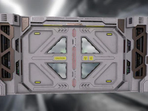 Ciencia ficci&oacute;n Laboratorio base lunar Puerta VR low-poly Modelo 3D