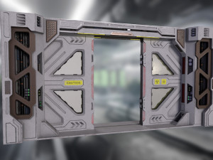 Scifi Laboratory moonbase Door VR low-poly 3D-Modell