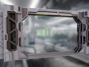 Scifi Laboratory moonbase Door VR low-poly 3D-Modell