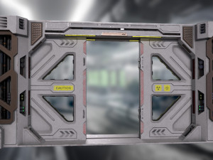 Scifi Laboratory moonbase Door VR low-poly 3D-Modell